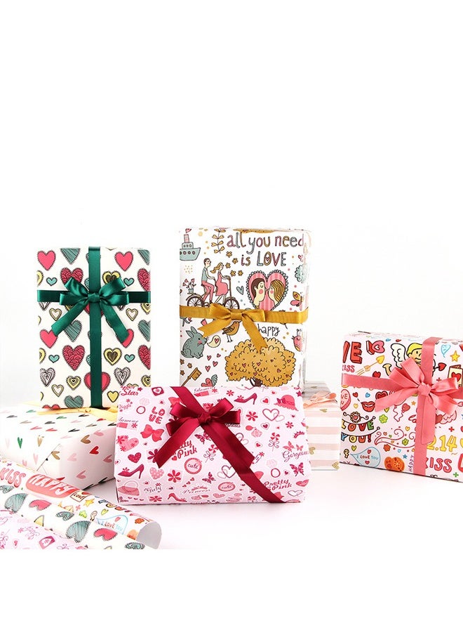 Zeemey 6 Sheets Gift Wrapping Paper With Accessories,Holiday Gift Wrapping Paper,Birthday Gift Box Gift Wrapping DIY, Gift Wrapping Paper for Birthday, Holiday, Wedding, Party,Kids Gift Wrapping (70cmX50cm)  - Image 3