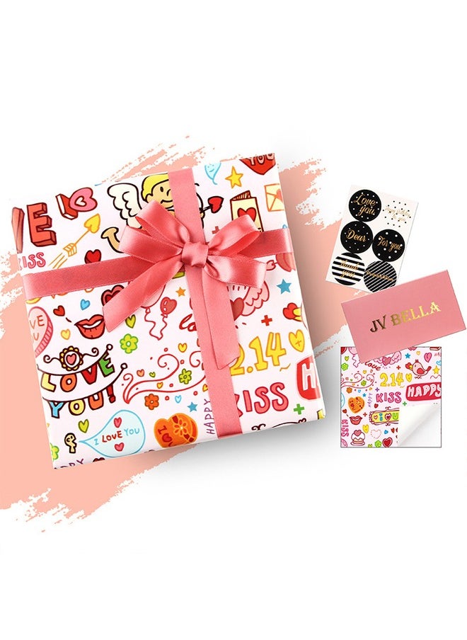 Zeemey 6 Sheets Gift Wrapping Paper With Accessories,Holiday Gift Wrapping Paper,Birthday Gift Box Gift Wrapping DIY, Gift Wrapping Paper for Birthday, Holiday, Wedding, Party,Kids Gift Wrapping (70cmX50cm)  - Image 5