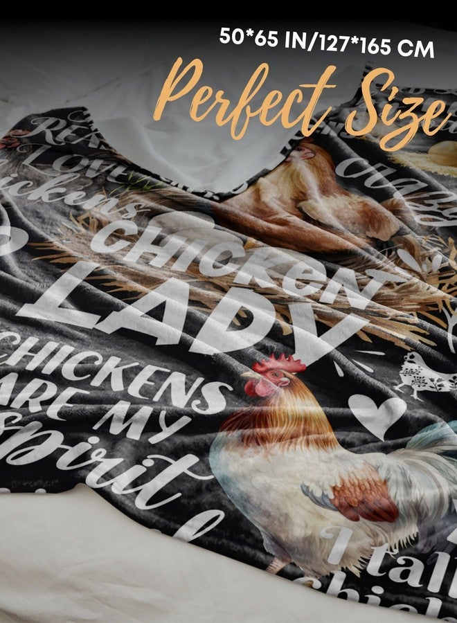 Huglanket Chicken Gifts for Women, Crazy Chicken Lady Gift for Her for Birthday, Christmas, Mother's Day, 50"x 65", Black - Image 4