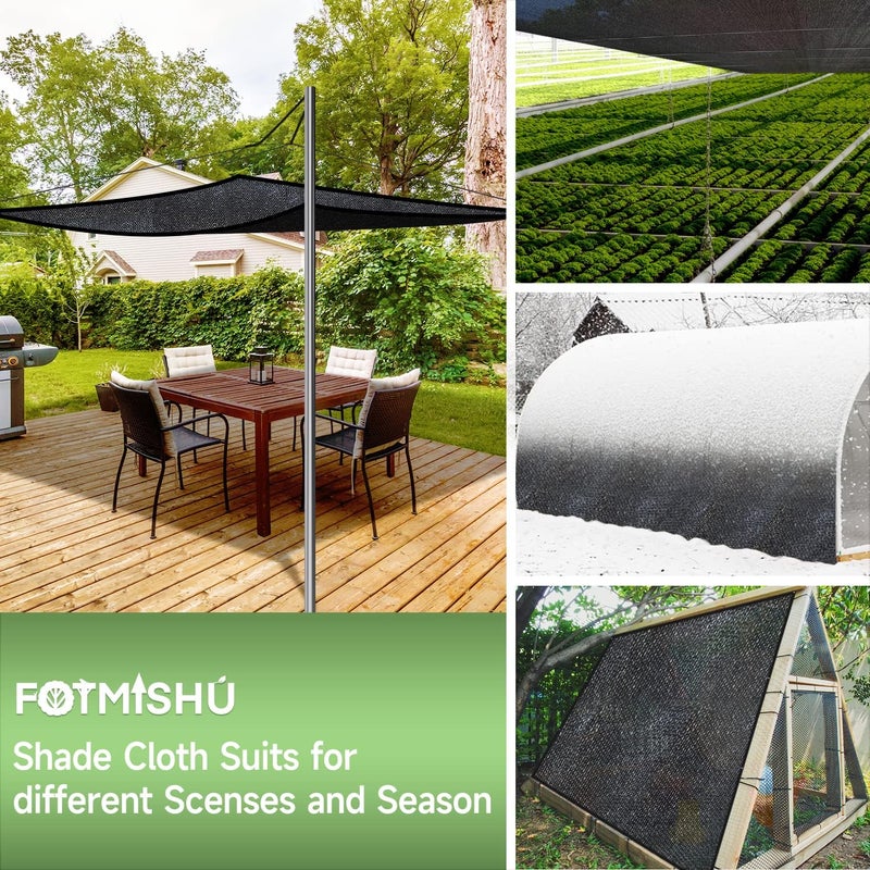 FOTMISHU قماش تظليل بنسبة 70% مقاس 6.5 قدم × 16 قدم شبكة شمسية مقاومة للأشعة فوق البنفسجية ومضادة للشيخوخة، قماش حديقة للحماية من الشمس لتغطية النباتات، دفيئة، حظيرة أو بيت للكلاب، زهور، نباتات - Image 5
