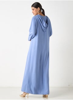 هدية المدينة  HM- جلابية مطرزة بغطاء للرأس  - Image 5