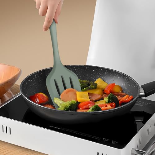 AOTHOD Silicone Cooking Utensils Set - 446°F Heat Resistant Silicone Kitchen Utensils,Spatula,Spoon, Kitchen Utensil Sets Gadgets Tools Set for Nonstick Cookware,Dishwasher Safe BPA FREE (Multicolor) - Image 4