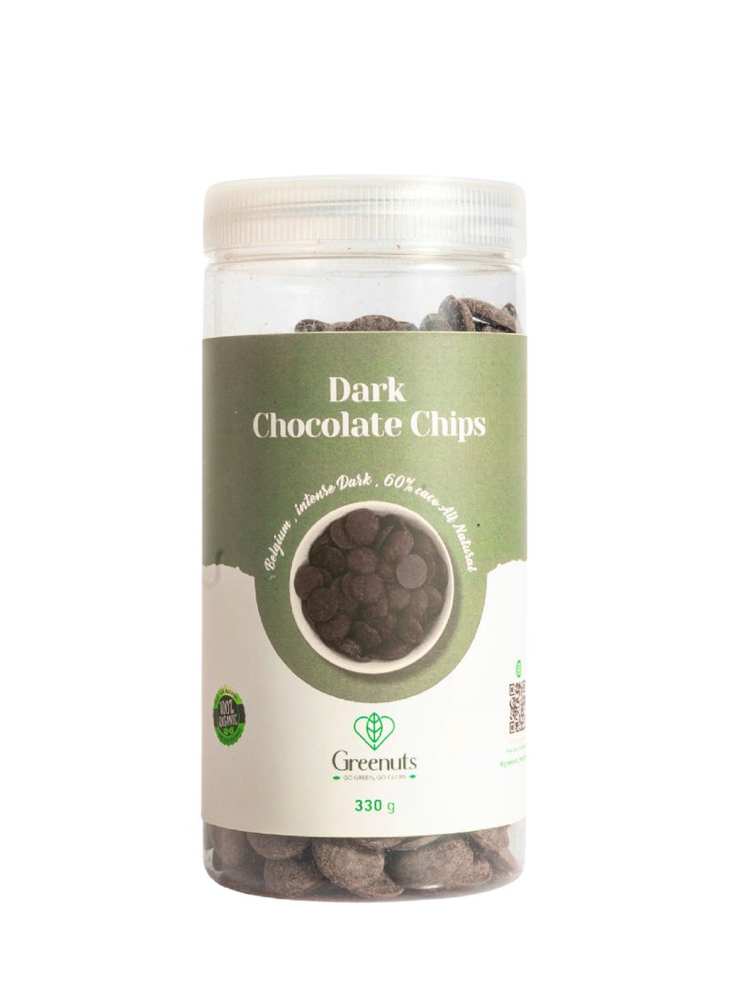 Greenuts Dark Chocolate Chips 60% 330G  - Image 1