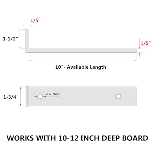 NEODROP 10 Inch Floating Shelf Brackets, Heavy Duty Hidden Bracket for Wall, Mantel, Bookshelves, Black Powder Coated Steel, 4-Pack - Image 2