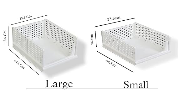 JEYANG Foldable Plastic Wardrobe Organizer - Stackable Storage Solution for Clothes, Ideal for Bathroom, Kitchen, and Bedroom Use (Pack of 10, White) - Image 3