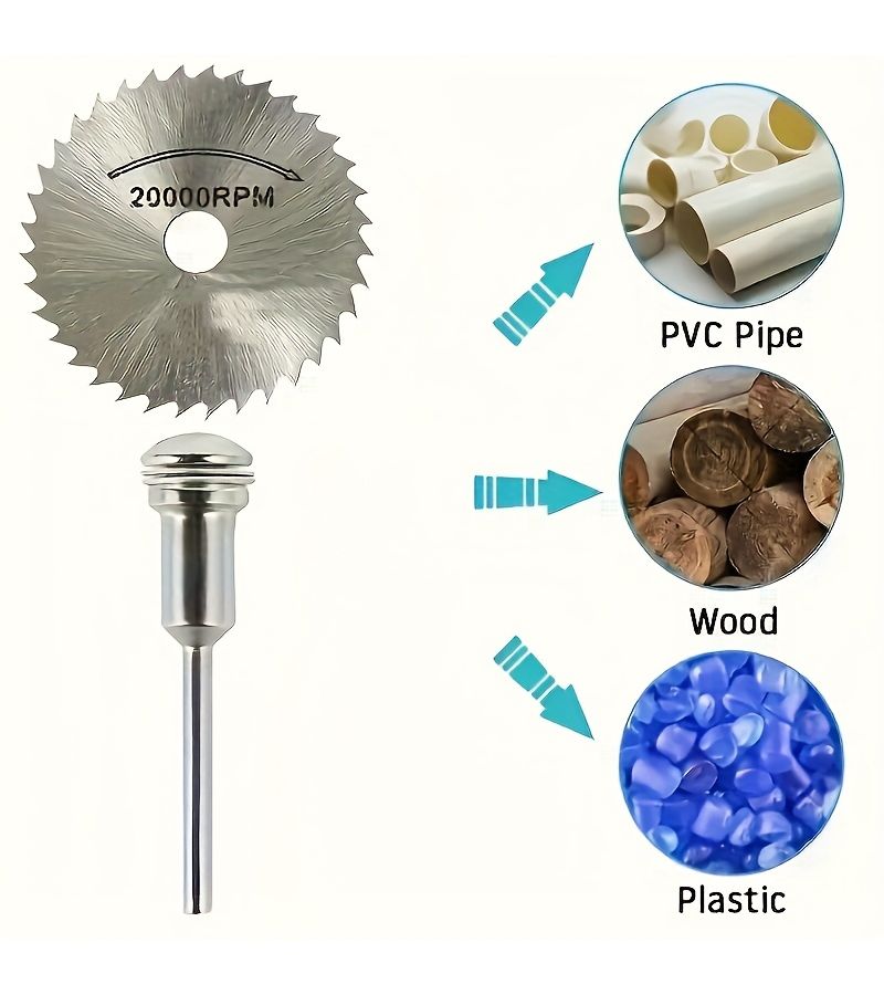 30 Pcs Mini Rotary Tool Kit Durable ABS Resin for Marble Ceramic Tiles Plastic Wood Stone Tubes and Glass Includes 10 Resin Discs 10 Precious Stone Tires 5 Blades Detachable Cover Metal Construction No Assembly Required - Image 3