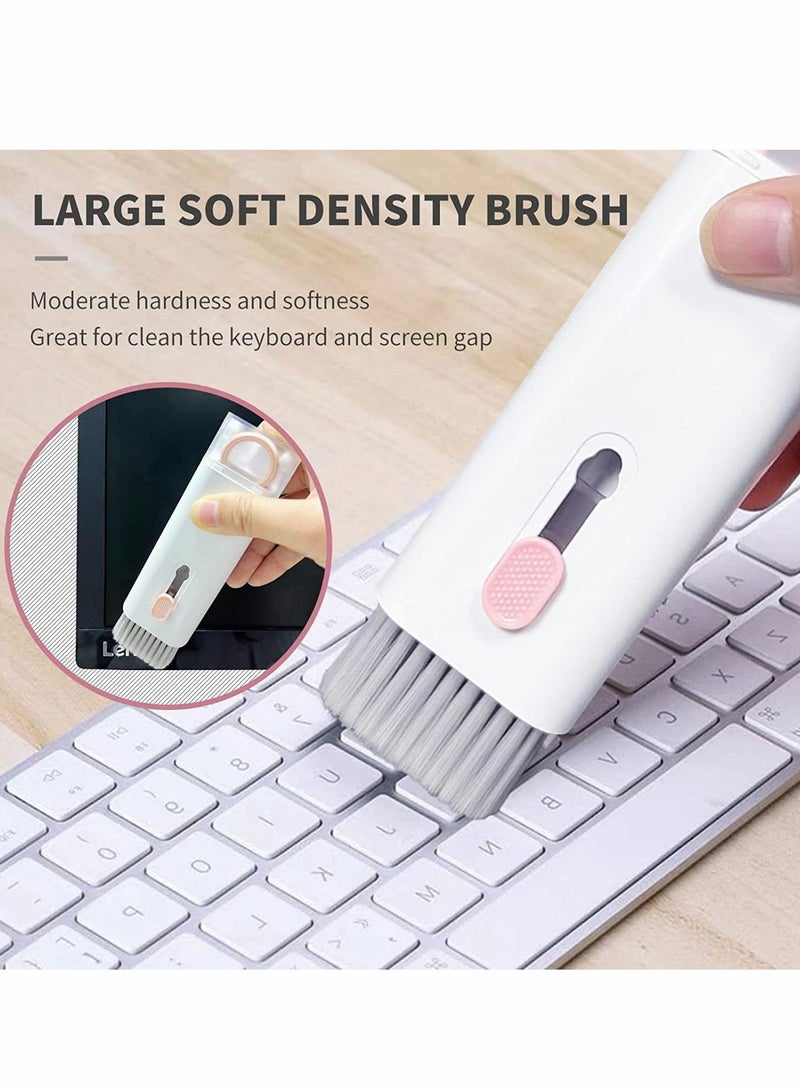 SOLARAE Cleaning Brush Set For Keyboard and Earphone, 7 in 1 Multifunctional Bluetooth Headset Dust Kit With Keycap Puller, Pen (Pink) - Image 3
