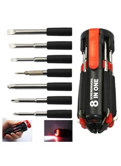 S Cart S Cart 8 in 1 MultiFunction Screwdriver Kit with LED Portable Torch Magnetic Heads Hand tool Pack of 1  - Image 2