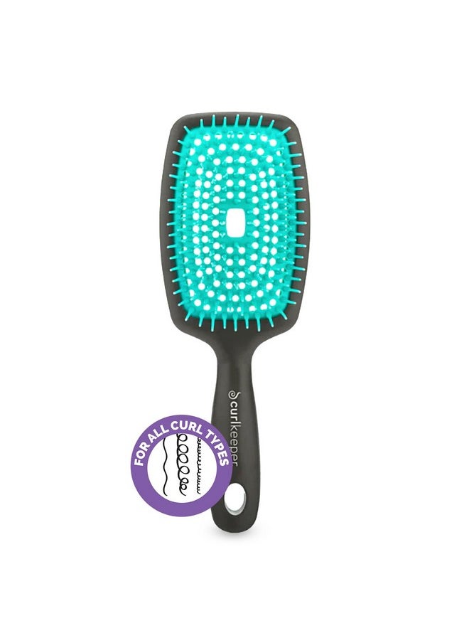 Curl Keeper Flexy Hair Brush, Turquoise - Detangling Hair Brush With Flexible Bristles For Shower Use, Combing Through Curls & Removing Tangles - Lightweight Hair Accessories For All Hair Type 
