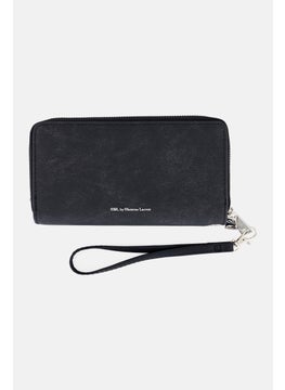 CXL by Christian Lacroix Women Ames PU Denim Double Zipper Wallet, Black  - Image 1