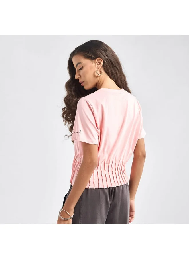 FAV Printed T-shirt with Pintuck Detail