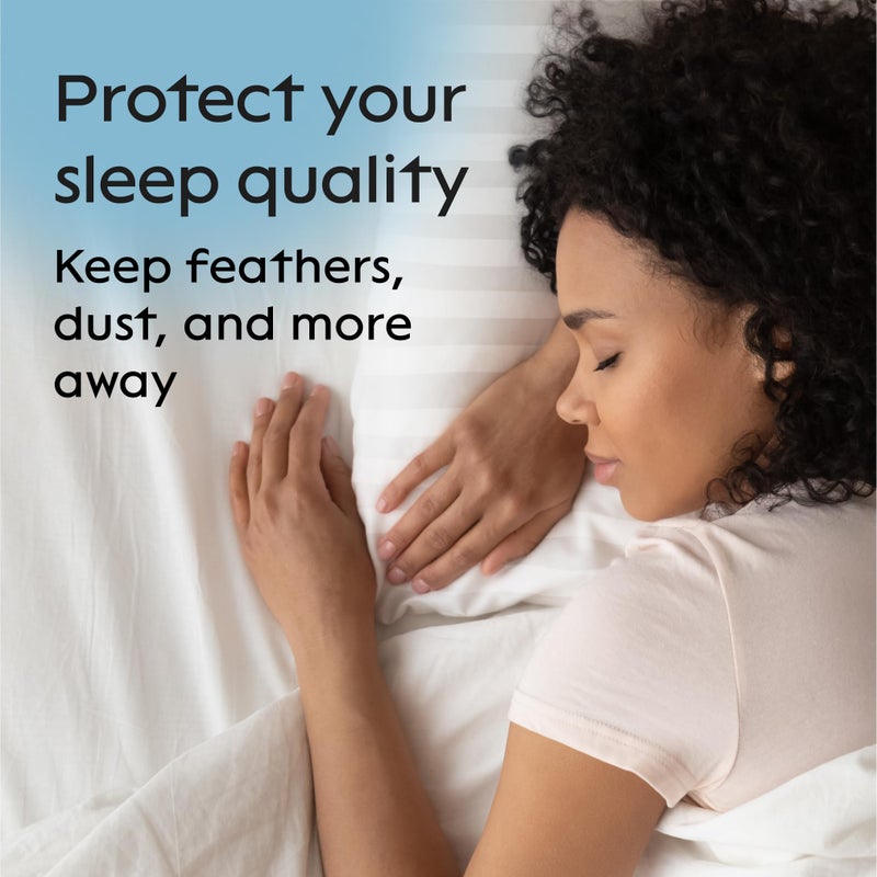 Niagara Sleep Soluti Niagara 2 Pack Standard Pillow Protectors with Zipper  Soft Quiet Cotton Sateen  Effective Dust Protection  Stay in Place Pillow Covers  Ideal for Home  Guests  Rentals (20x26 Inches)  - Image 5