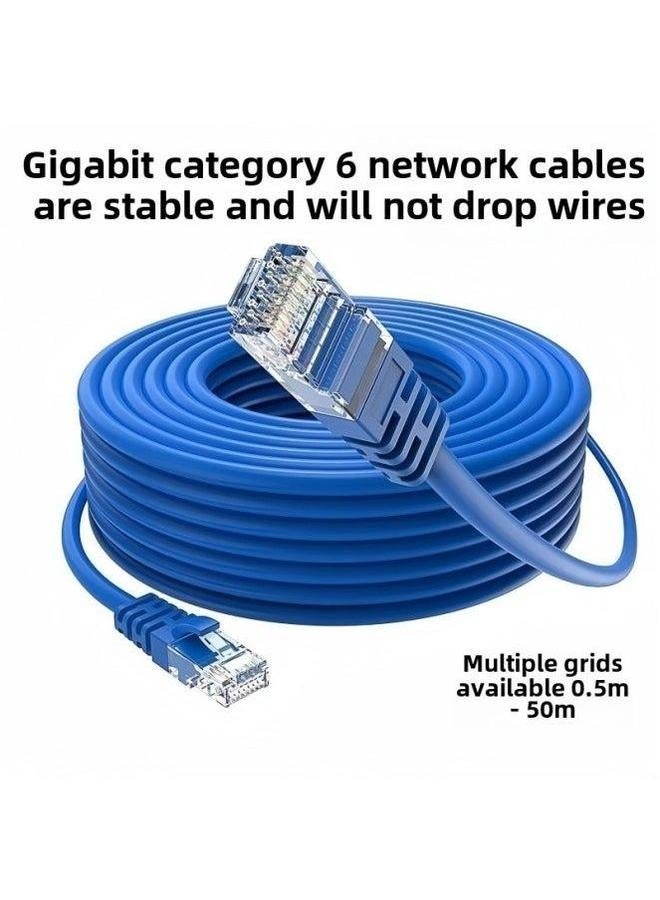 Super Six-class Network Cable Cat6e Unshielded Jumper Household Gigabit Finished RJ45 Computer Routing Broadband Line-Color:Sky Blue-Line Length:0.5m - Image 3