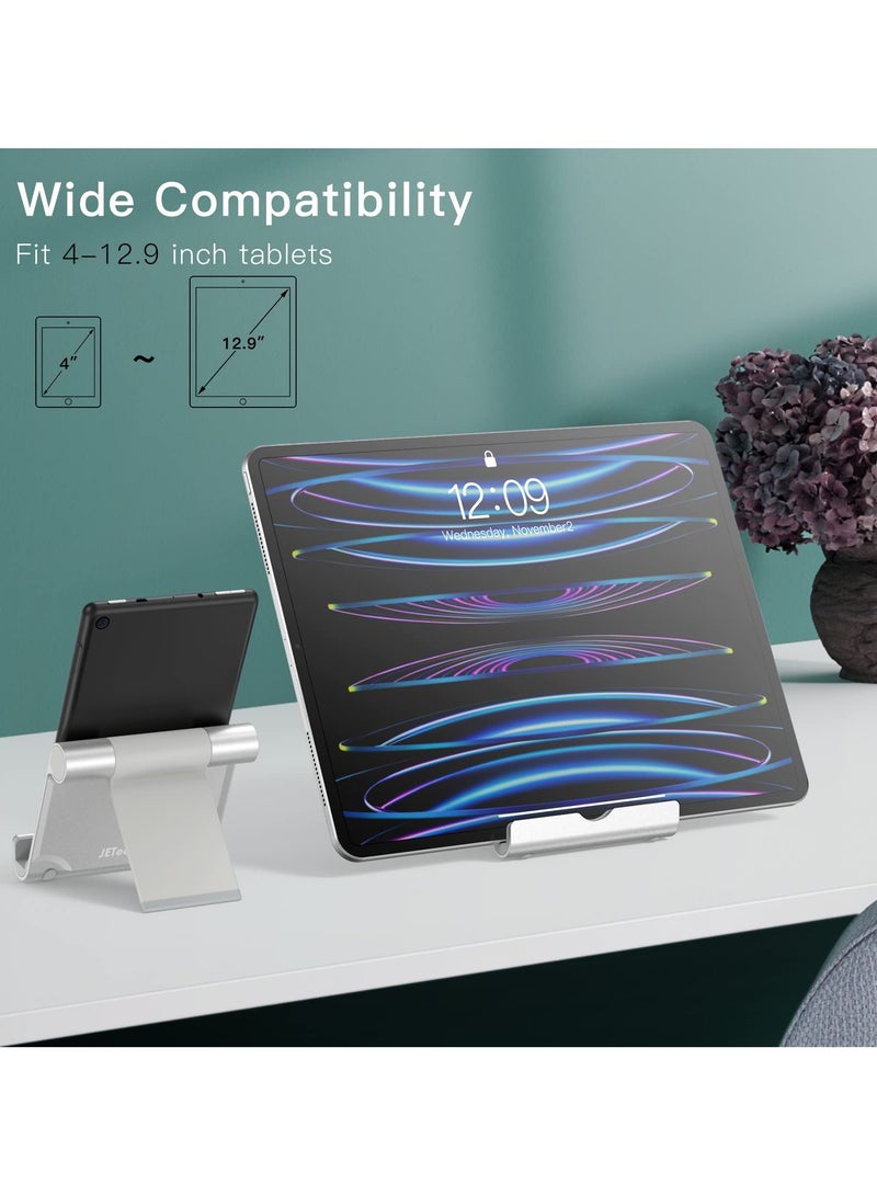 جي تيك حامل تابلت، حامل سطح مكتب محمول قابل للتعديل، قاعدة قابلة للطي لأجهزة iPad/iPad Pro/Air/Mini، Galaxy Tab A8/A7 Lite/A7/S8/S7، Kindle، Tab/الهواتف (4-13 بوصة)، فضي - Image 3