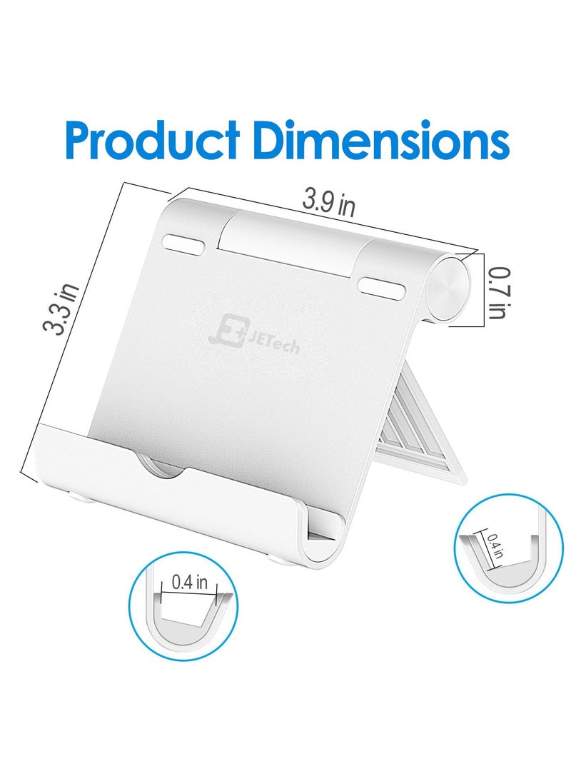 جي تيك حامل تابلت، حامل سطح مكتب محمول قابل للتعديل، قاعدة قابلة للطي لأجهزة iPad/iPad Pro/Air/Mini، Galaxy Tab A8/A7 Lite/A7/S8/S7، Kindle، Tab/الهواتف (4-13 بوصة)، فضي - Image 4