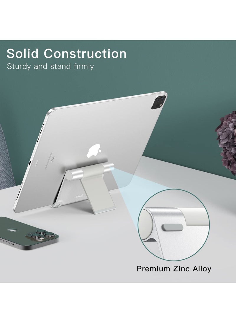 جي تيك حامل تابلت، حامل سطح مكتب محمول قابل للتعديل، قاعدة قابلة للطي لأجهزة iPad/iPad Pro/Air/Mini، Galaxy Tab A8/A7 Lite/A7/S8/S7، Kindle، Tab/الهواتف (4-13 بوصة)، فضي - Image 2