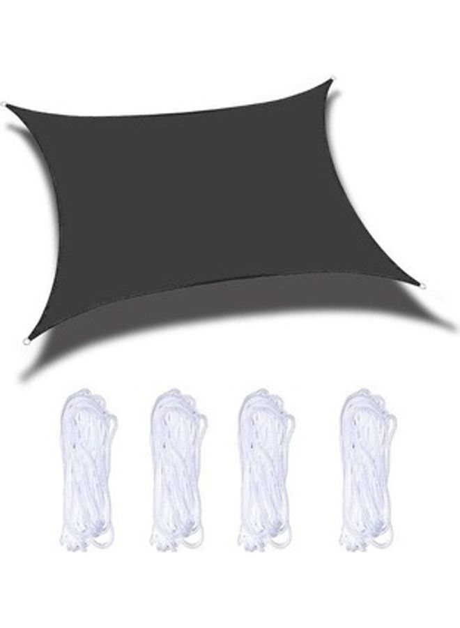 NIBEMINENT Sun Shade Sail Net Canopy UV Protection Awning Shelter 4 Bundle Rope Black/White  - Image 1