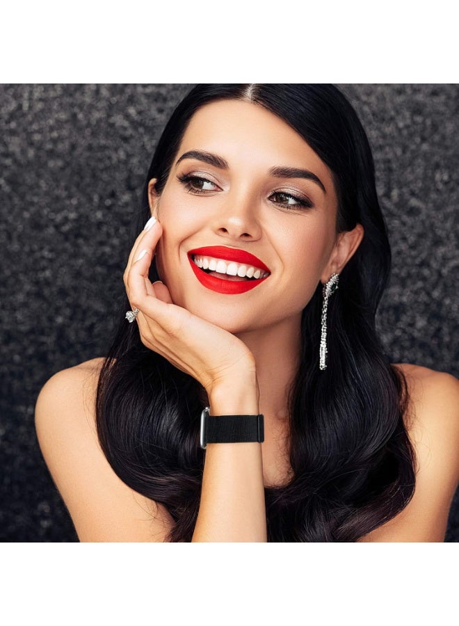 سوار Solo Loop مرن متوافق مع ساعات Apple Watch بمقاسات 38 مم و40 مم و41 مم؛ حزام مضفر ومرن من النايلون الناعم لساعات iWatch (الإصدارات 9 و8 و7 و6 و5 و4 و3 و2 و1 وSE). - Image 5