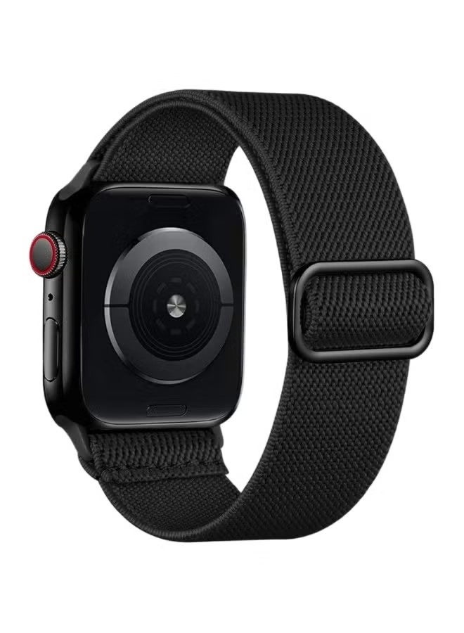 سوار Solo Loop مرن متوافق مع ساعات Apple Watch بمقاسات 38 مم و40 مم و41 مم؛ حزام مضفر ومرن من النايلون الناعم لساعات iWatch (الإصدارات 9 و8 و7 و6 و5 و4 و3 و2 و1 وSE). - Image 1