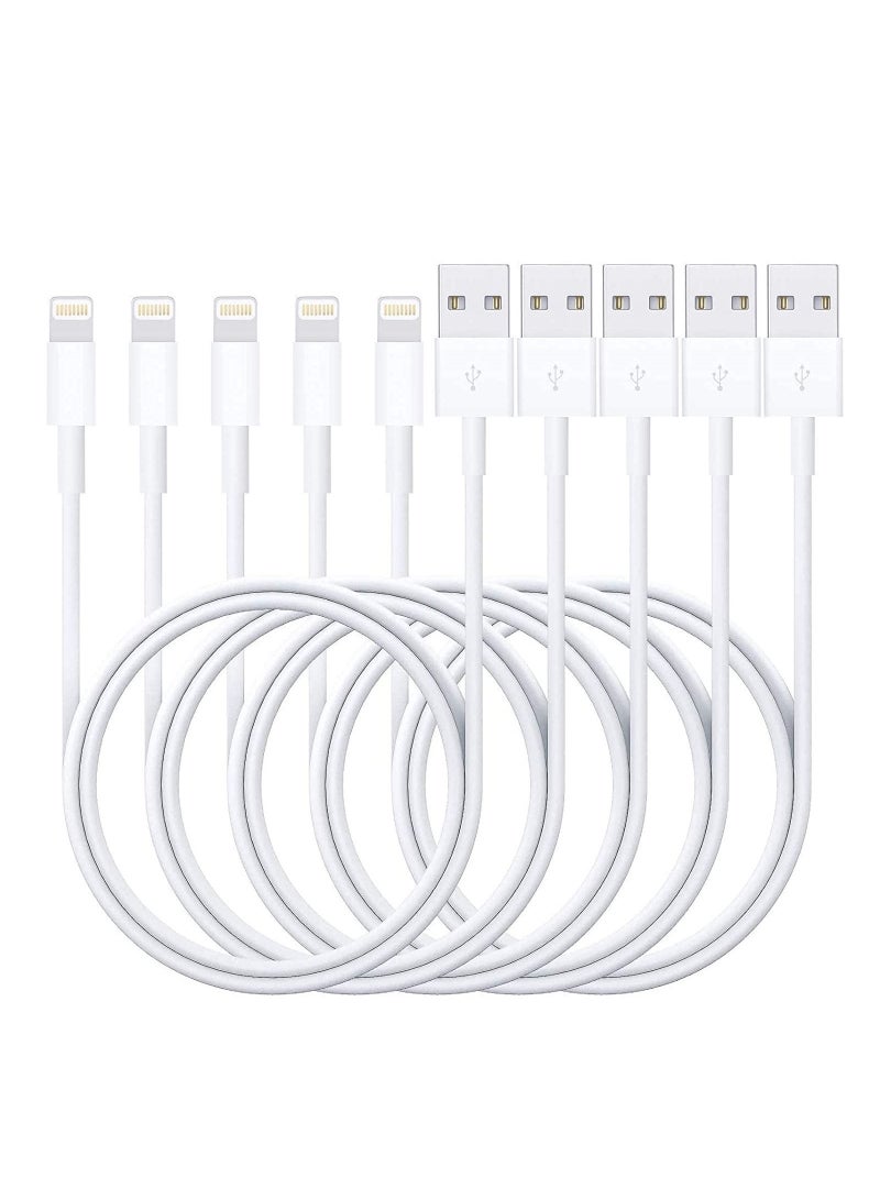 إن تك NTECH - كابل شاحن iPhone ، 5 عبوات (6 قدم) كابل Lightning معتمد من MFi سريع الشحن ومزامنة سلك شاحن iPhone متوافق مع iPhone 12/11 / XS / XR / X / 8/7/6/6 Plus / 5 / 5S ، iPad برو / إير / ميني وأكثر - Image 1