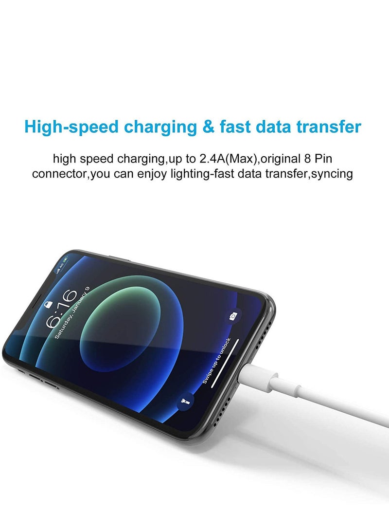 إن تك NTECH - كابل شاحن iPhone ، 5 عبوات (6 قدم) كابل Lightning معتمد من MFi سريع الشحن ومزامنة سلك شاحن iPhone متوافق مع iPhone 12/11 / XS / XR / X / 8/7/6/6 Plus / 5 / 5S ، iPad برو / إير / ميني وأكثر - Image 2