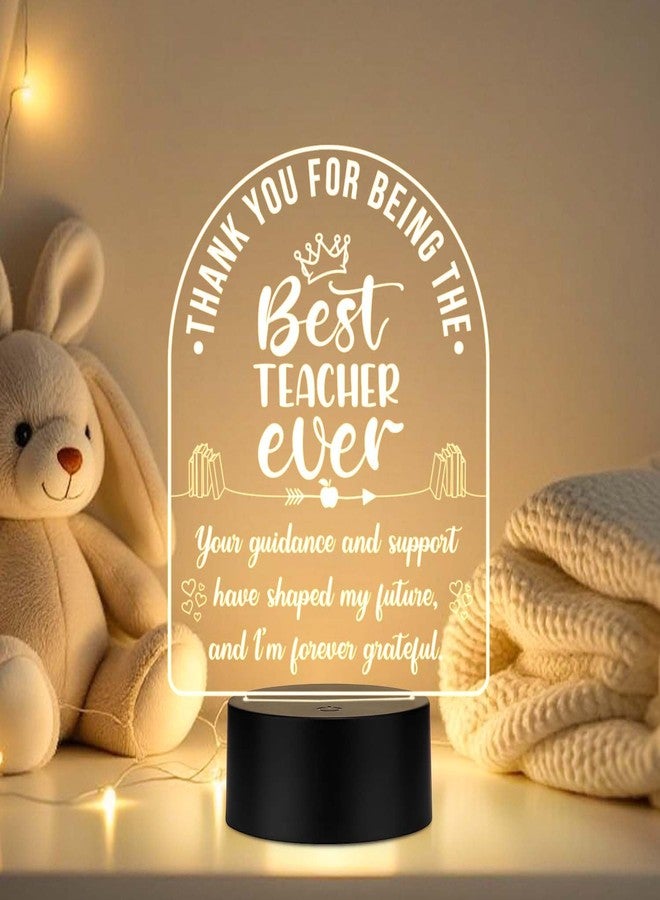GIFTMEBAZAR مصباح طاولة LED أكريليك | هدية مثالية للمعلم | هدية مميزة ليوم المعلم | إضاءة بيضاء دافئة ويعمل بمنفذ USB - Image 1