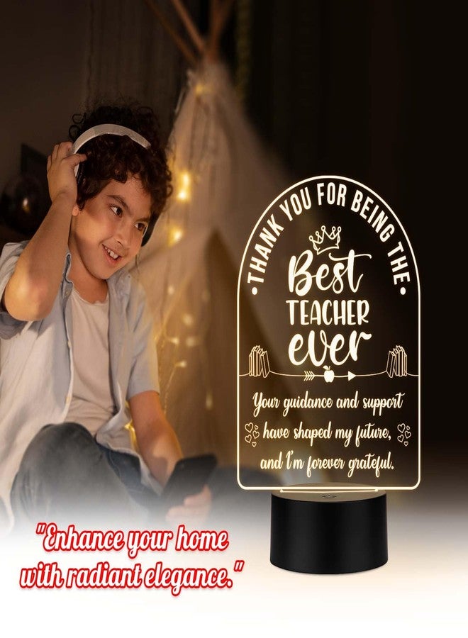 GIFTMEBAZAR مصباح طاولة LED أكريليك | هدية مثالية للمعلم | هدية مميزة ليوم المعلم | إضاءة بيضاء دافئة ويعمل بمنفذ USB - Image 3