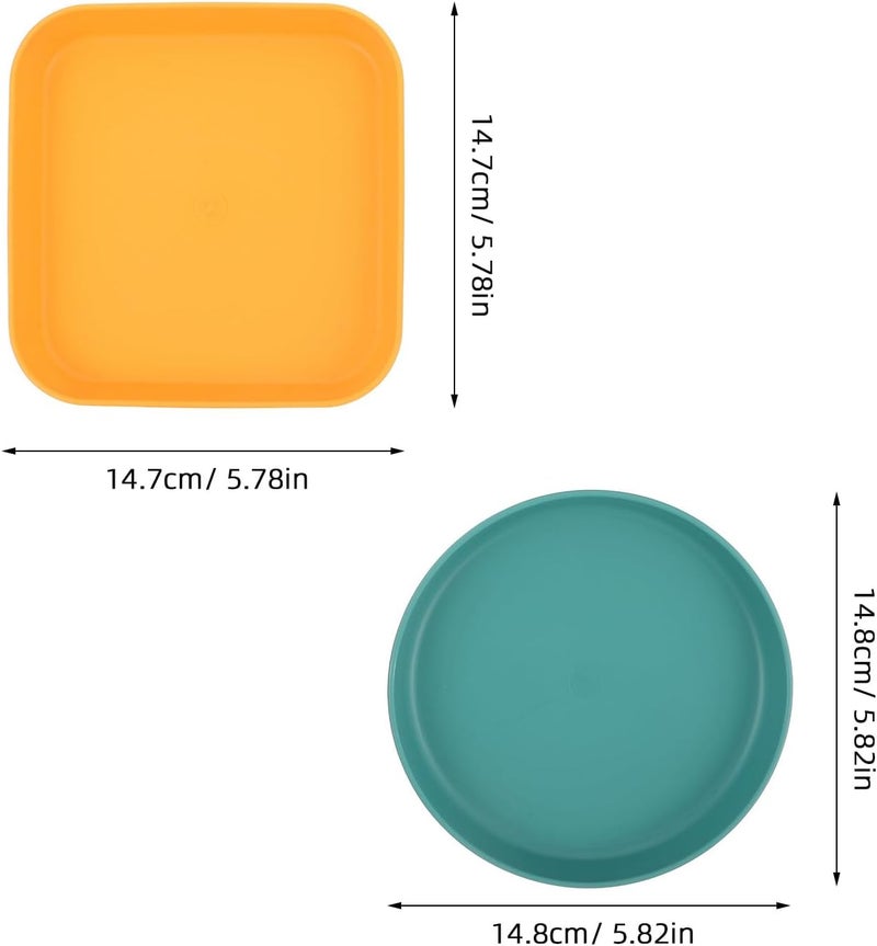 Uonlytech 4pcs Pet Feeding Bowls for Cats and Puppies, Shallow Small Square Round Pet Plates, Multi-Functional Food Dishes for Indoor Use - Image 2