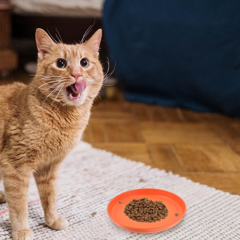 Uonlytech 4pcs Pet Feeding Bowls for Cats and Puppies, Shallow Small Square Round Pet Plates, Multi-Functional Food Dishes for Indoor Use - Image 5
