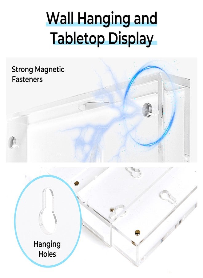 HOUSE DAY Acrylic Picture Frames 8x10, Lightweight Magnetic 8x10 Picture Frame for Wall and FreeStanding Desktop Display Clear 8 x 10 Photo Frame with Microfiber Cloth Nails 8x 10 Photo Frame for Gift (2 Pack) - Image 3