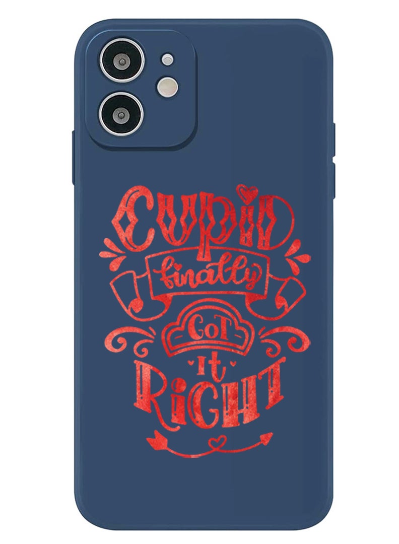 Theodor Protective Slim Fit Case Liquid Silicone Cover with Full Body Protection Anti-Scratch Shockproof Case For iPhone 12 Blue  - Cupid finally got it right copy - Image 1