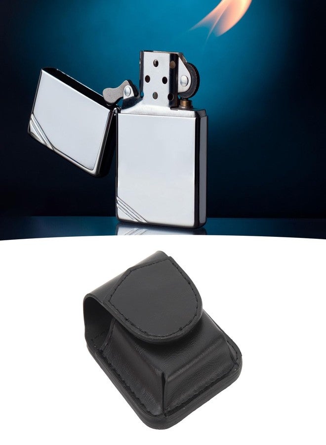 Serounder Leather Lighter Case with Belt Loop, Anti Scratch Protective Storage Case Soft Lining Magnetic Buckle Lighter Waist Case for Men Women (Black) - Image 5