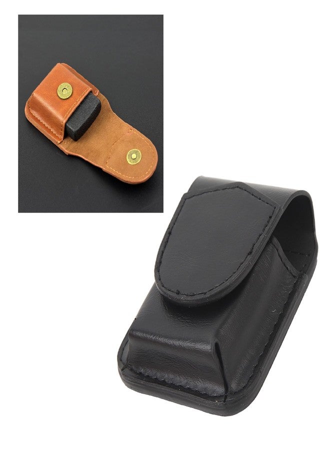 Serounder Leather Lighter Case with Belt Loop, Anti Scratch Protective Storage Case Soft Lining Magnetic Buckle Lighter Waist Case for Men Women (Black) - Image 4