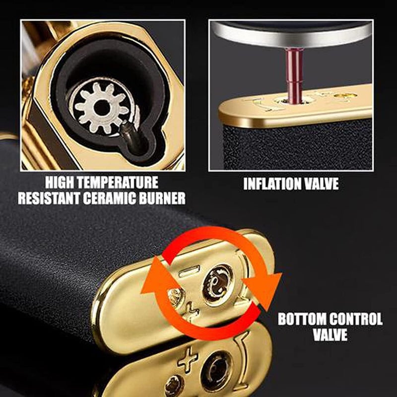 klarako Magic Double Flame Lighter,Dual Arc Lighter Jet Flame Refillable, Wind-Proof Direct Jet Blue FireLighter Waterproof Designed with Crocodile Shape (Black) - Image 4