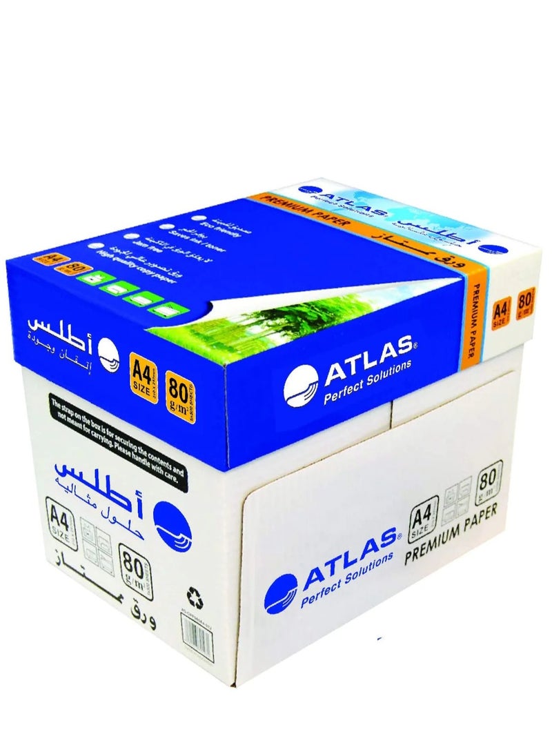 ATLAS Premium A4 Copy Paper 5x500 Sheets 80 gsm  - Image 1