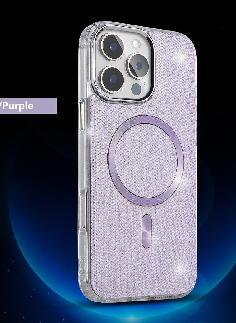 IP14 PRO MAX SHINING WITH MAGSAFE MAGNETIC CASE IPHONE 14 PRO MAX (Design- 140) [Purple Color]