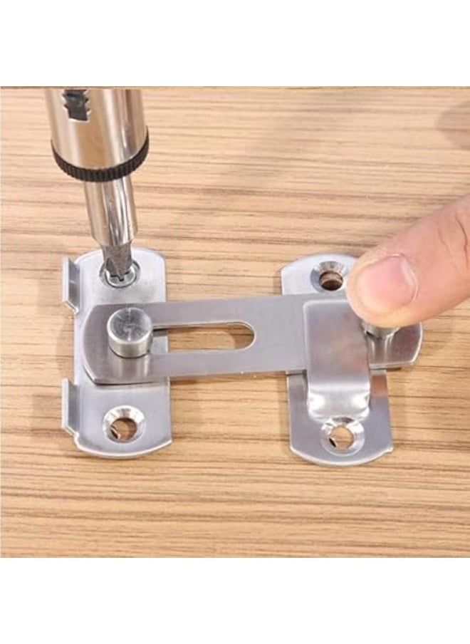 Generic MySouq-Store Door Bolts Hasp Latch Lock Sliding Door Lock Stainless Steel A Type Latch For Casement Cabinet Fitting With 4 * Screws  - Image 4