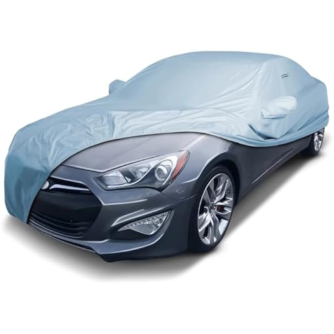 rayihni Custom Car Cover for Hyundai Genesis Coupe 2010-2016, Waterproof All-Weather Rain Snow UV Sun Protector Full Exterior Weatherproof Indoor Outdoor Car Cover with Strap - Image 1