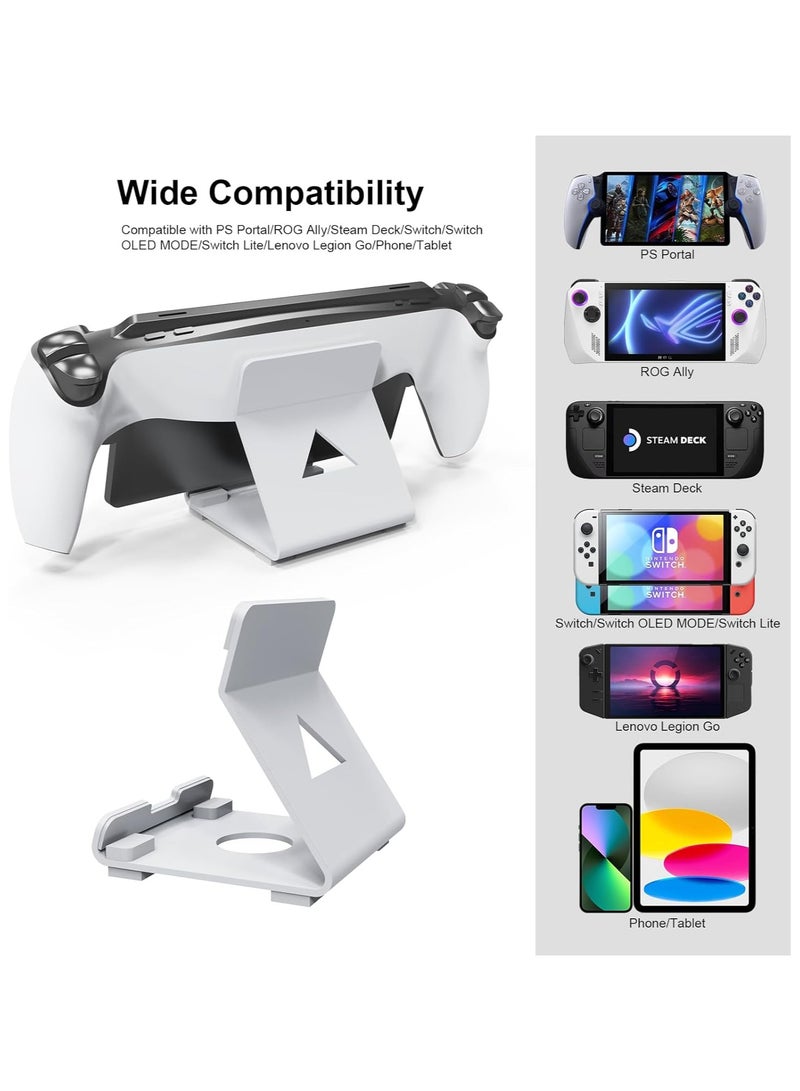 Metal Stand designed for PlayStation Portal,Super Sturdy Gaming Accessories Holder Stand Compatible with Switch,PS Handheld Console and Mobile Phones (White) - Image 2