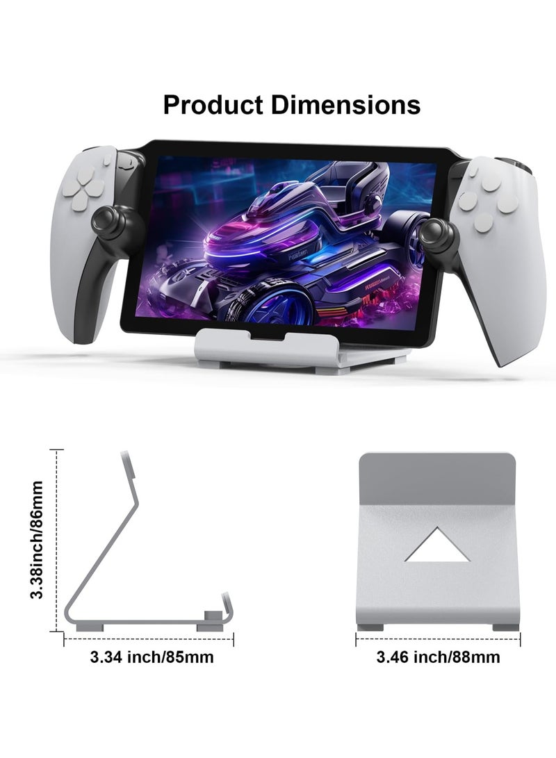 Metal Stand designed for PlayStation Portal,Super Sturdy Gaming Accessories Holder Stand Compatible with Switch,PS Handheld Console and Mobile Phones (White) - Image 4