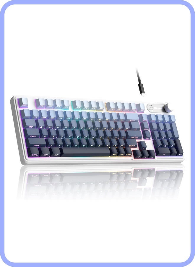 MageGee Keyboard Creamy GK960 98 Keys 95% Layout Keyboards, Type-C Connected Keyboard, Side Engraved ABS Keycaps, for PC/loptop/MAC - Image 1