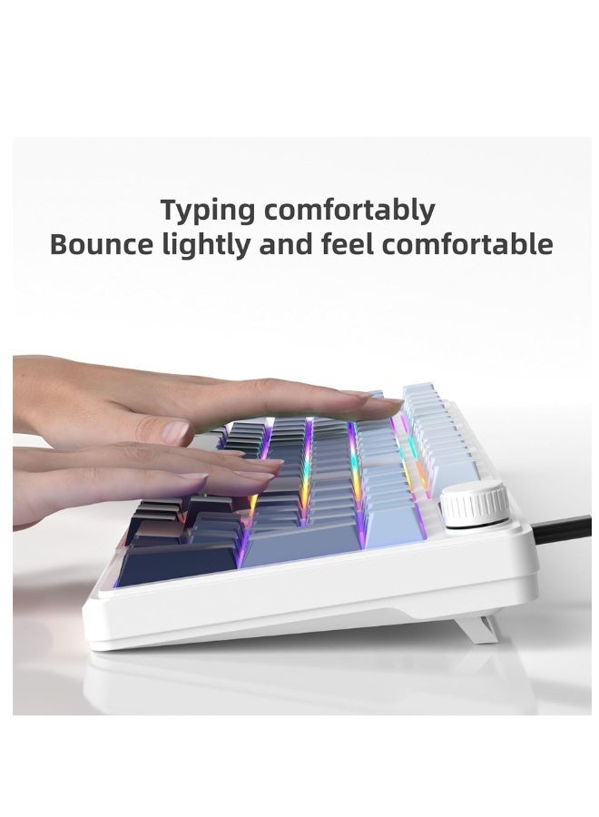 MageGee Keyboard Creamy GK960 98 Keys 95% Layout Keyboards, Type-C Connected Keyboard, Side Engraved ABS Keycaps, for PC/loptop/MAC - Image 3