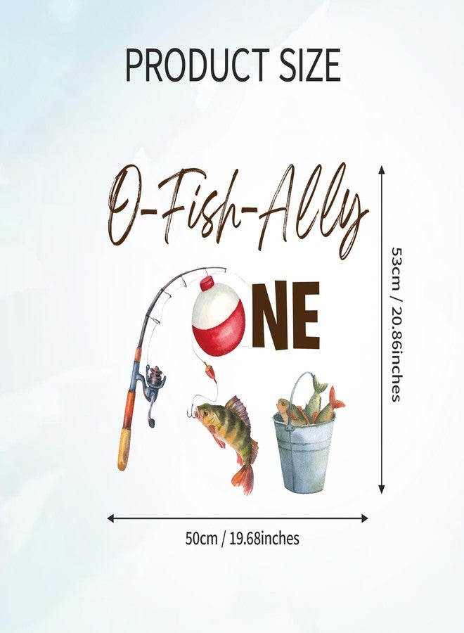 Dvehdbay Ofishally One Birthday Decorations - Ofishally One Decal Sign for Balloons Arch Backdrop, Fishing First Birthday Decorations for Boy, 1 Year Old Wall Decor, 1st Party Supplies Banner for Boy Girl - Image 2