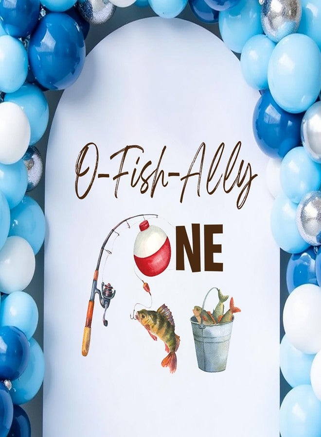 Dvehdbay Ofishally One Birthday Decorations - Ofishally One Decal Sign for Balloons Arch Backdrop, Fishing First Birthday Decorations for Boy, 1 Year Old Wall Decor, 1st Party Supplies Banner for Boy Girl - Image 1