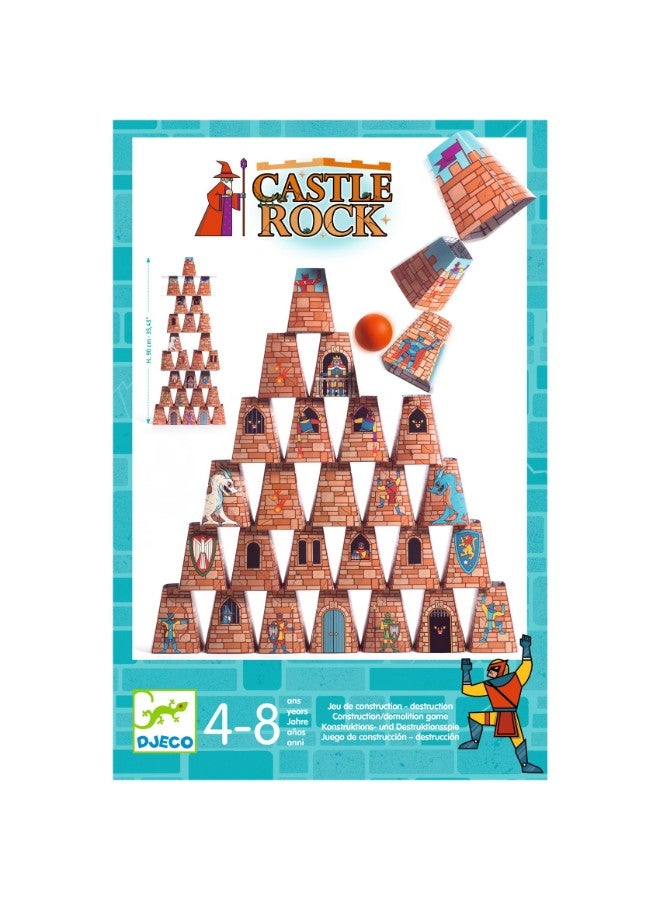DJECO Castle Rock – Construction & Knock’Em Down 2-In-1 Game - Image 1