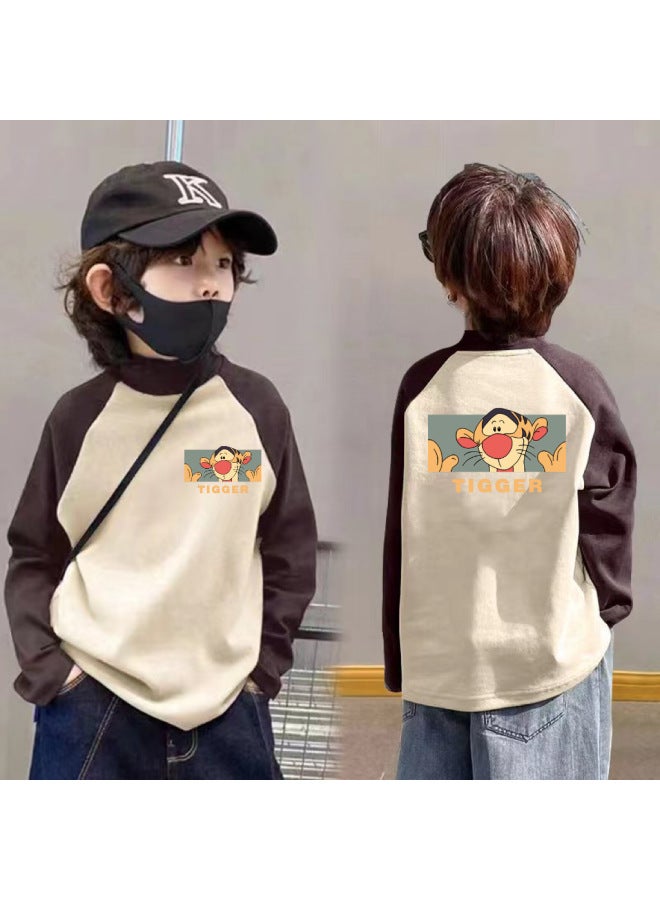 Boys' Thermal Base Layer Shirt, And Winter Children's Half-high Collar Long-sleeve T-shirt For Older Boys