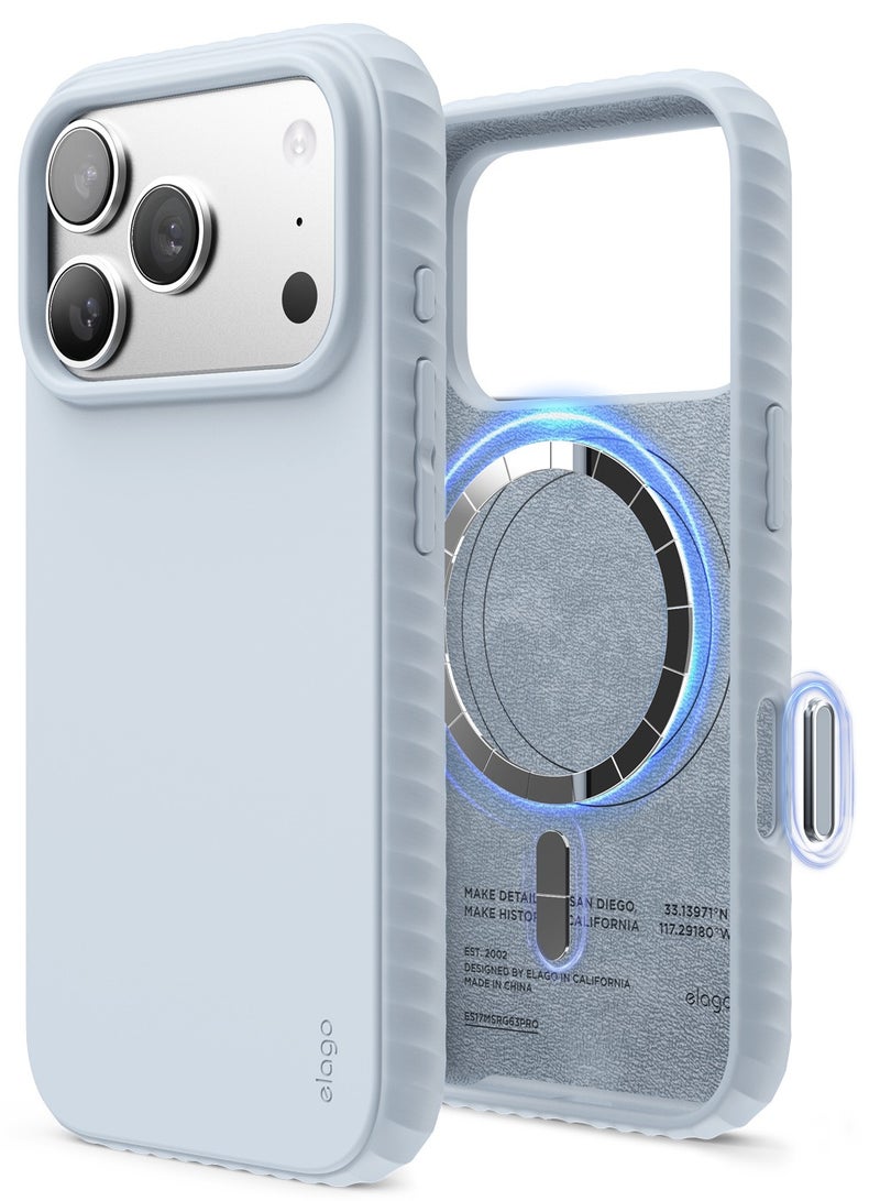 Elago Magnetic Ridge Silicone for iPhone 17 Pro case cover [Camera Control Button Cover] compatible with MagSafe Shockproof - Light Blue - Image 1