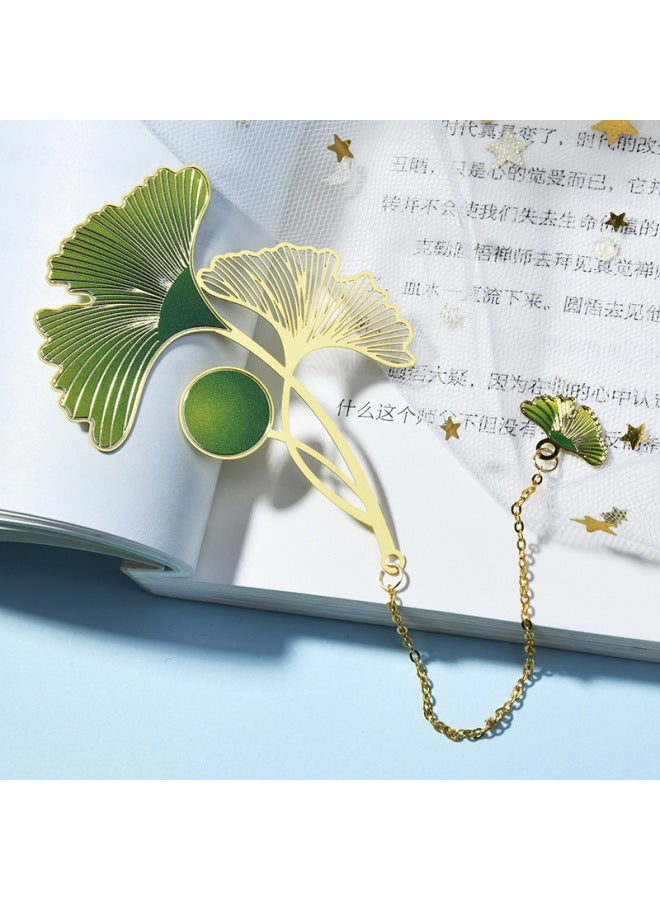 هيلبس إشارة كتاب معدنية مطلية مبدعة، طراز صيني كلاسيكي، بسلسة نحاسية، تصميم رجعي أنيق، هدية مثالية للطلاب ومحبي القراءة - Image 1