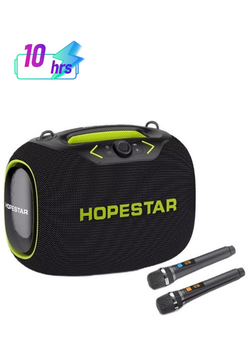 HOPESTAR Party Box 120W Portable Bluetooth Speaker with Dual Wireless Microphones, 200W Fast Charging, IPX6 Waterproof, DSP Chip, 10-Hour Playtime, RGB Lights – Ideal for Outdoor, Karaoke, and Family Gatherings - Image 1