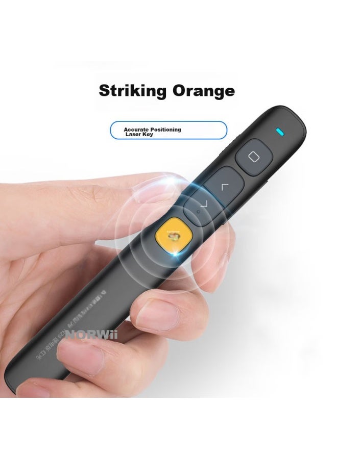 Norwii N29 Laser Pointer, Red Light Ppt Page Turner, Rechargeable Model, 100-meter Remote Control Pen, Teacher's Teaching Demonstration Pen With 32gb Usb Drive Storage, Classroom Pointer, Presentation Projector, Black - Image 5